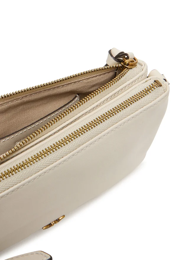 Pinko borsa Double Mini in pelle bianco