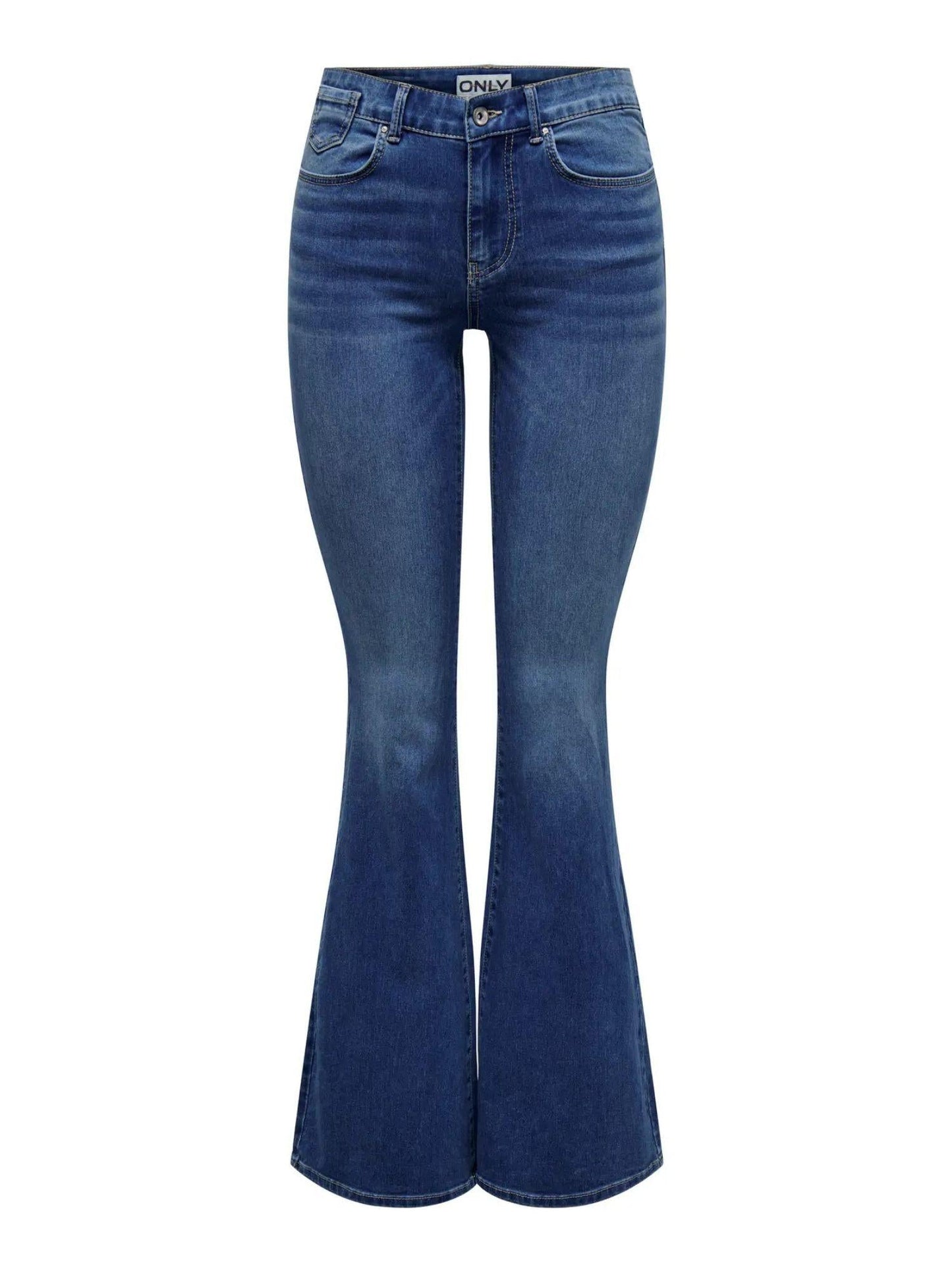 Only ONLREESE Jeans Flared Fit Donna Light Medium Blue Denim