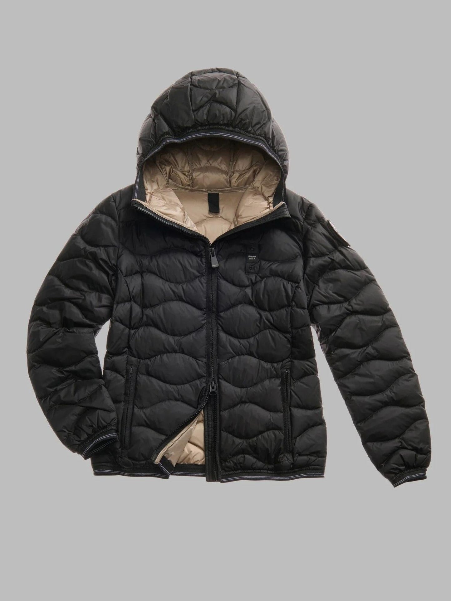 Blauer Piumino Donna Camelia Nero con Interno Beige