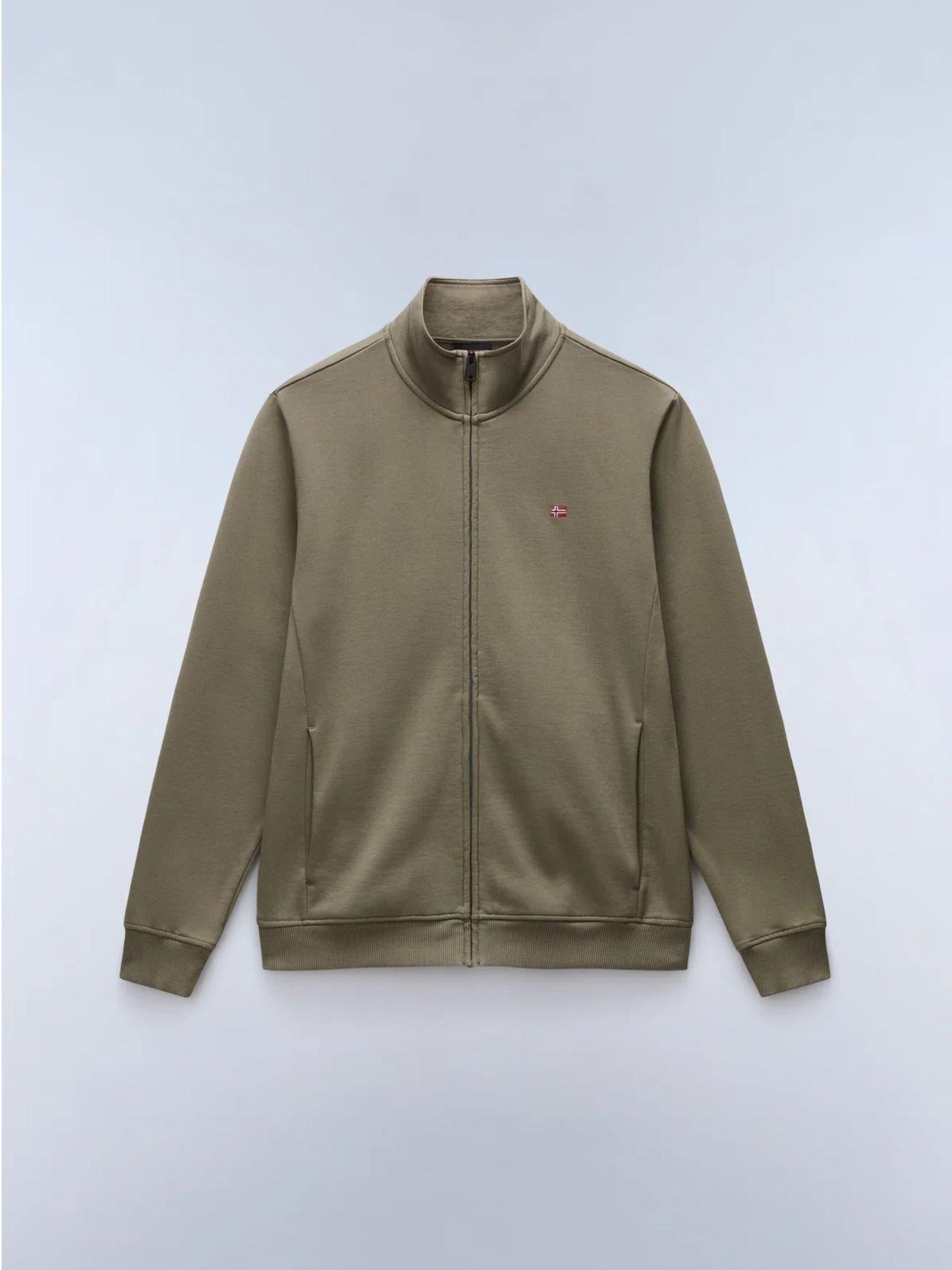 Napapijri Felpa Uomo Balis Winter Con Zip Verde Tè