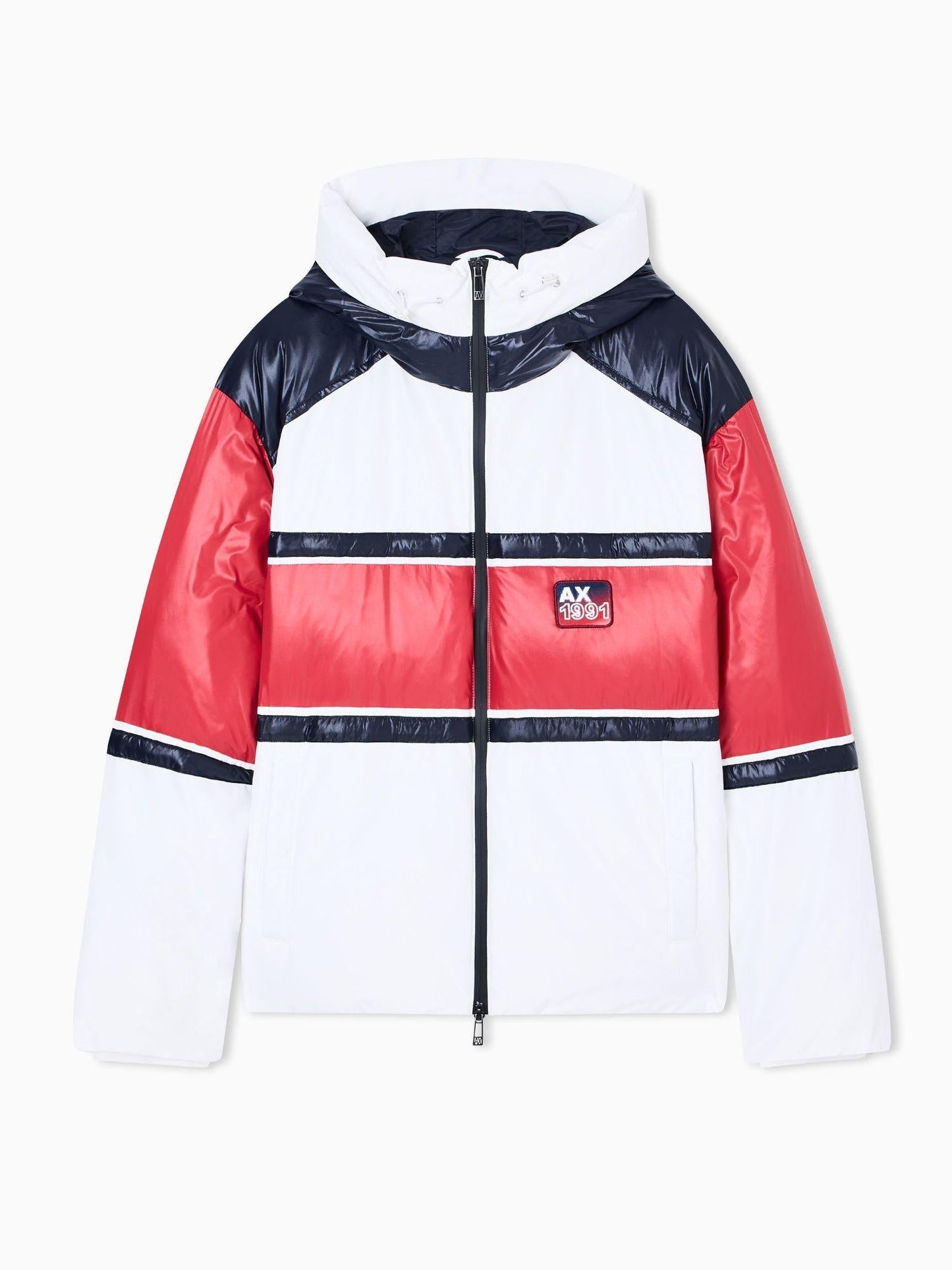 Armani Exchange Giubbotto Uomo con Bande a Contrasto Bianco