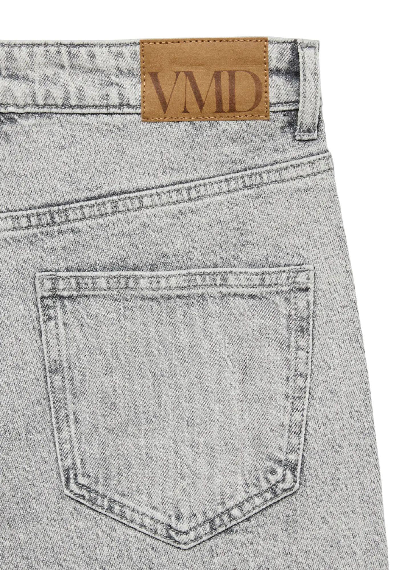 Vero Moda Jeans Donna Tessa A Vita Alta Mom Fit Grigio Chiaro Denim