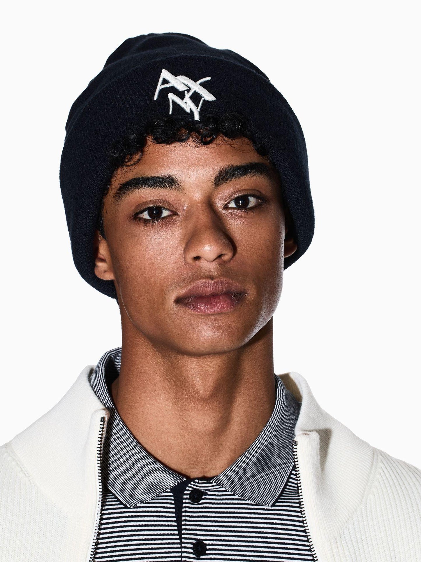 Armani Exchange Cappello beanie con logo NY ASV Uomo Blu navy