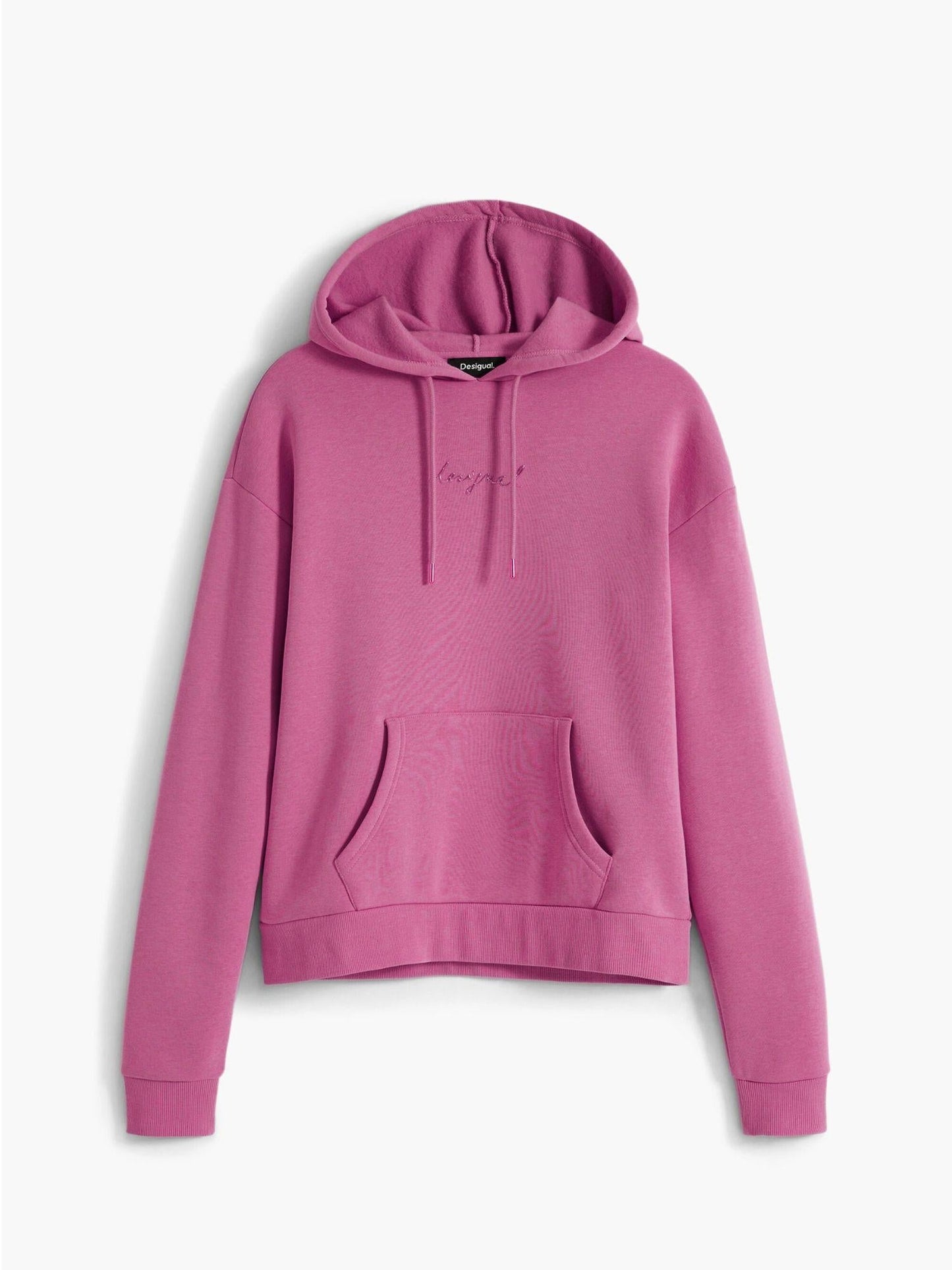 Desigual Felpa con cappuccio e logo Donna Rosa