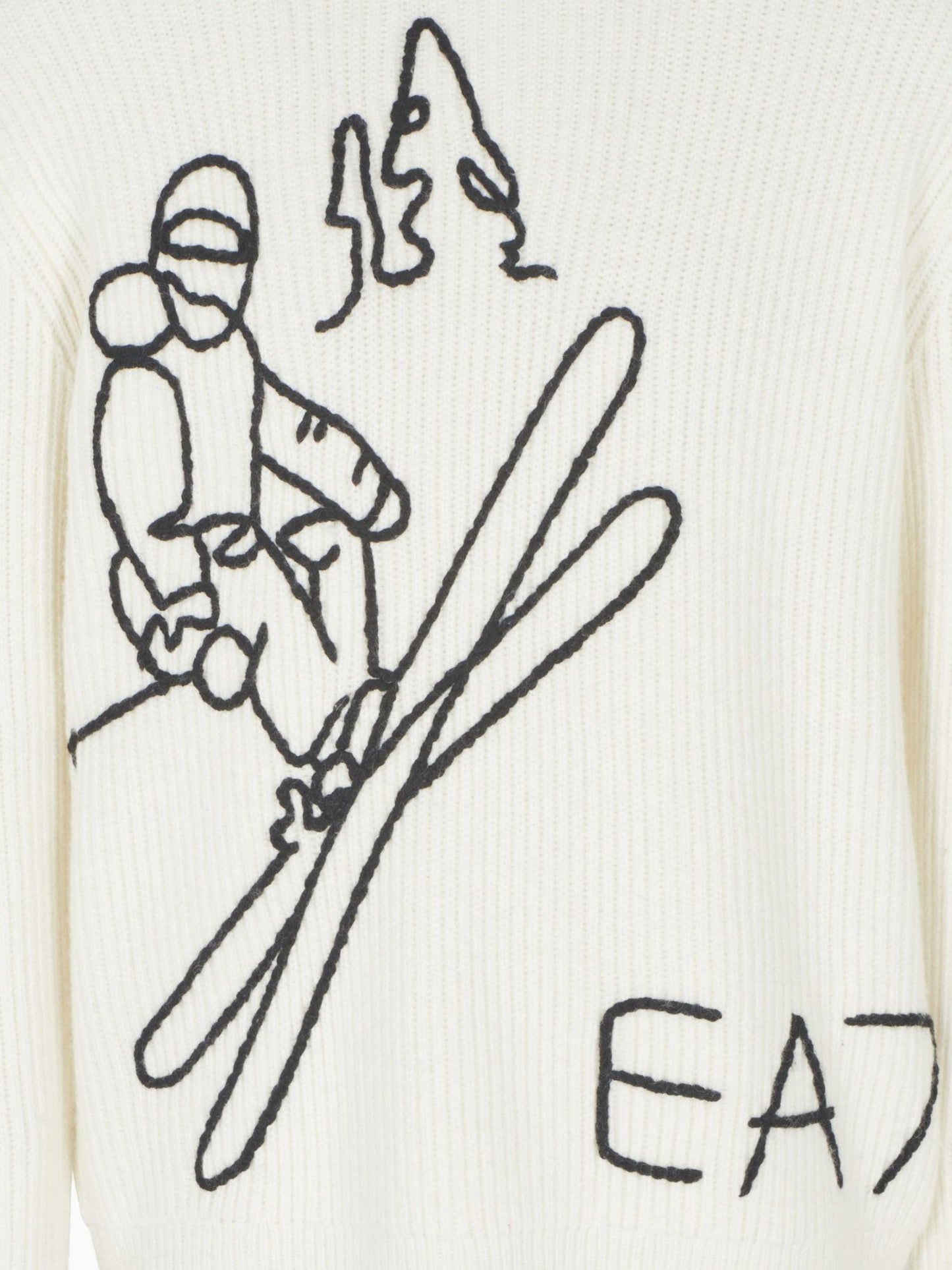 EA7 Emporio Armani Maglione Uomo Dolcevita Bianco Regular Fit