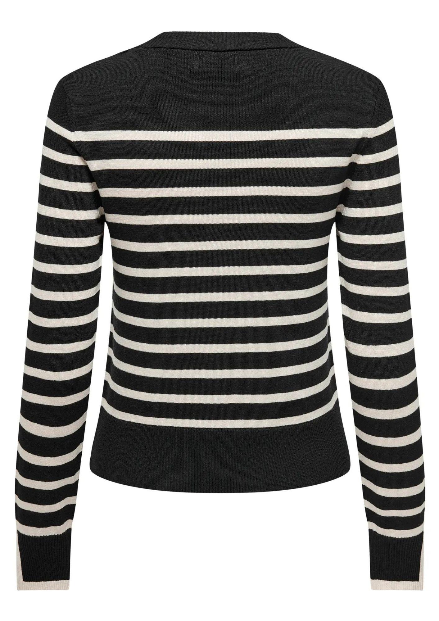 Only Onlkalana Pullover Donna Nero e Bianco