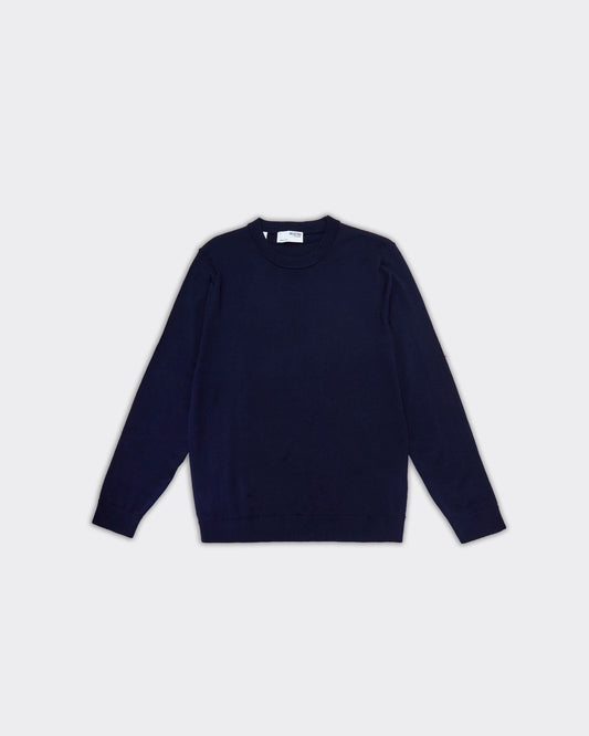 Pullover Tray Knit Merino Blu Navy