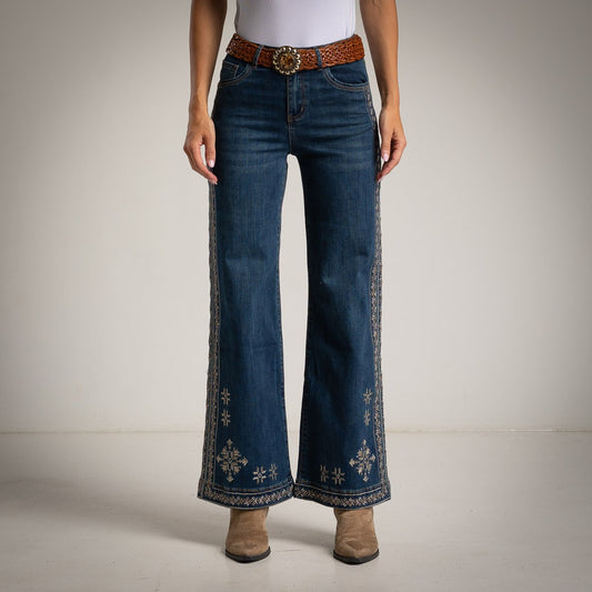 Jeans con ricamo laterale Kilamas