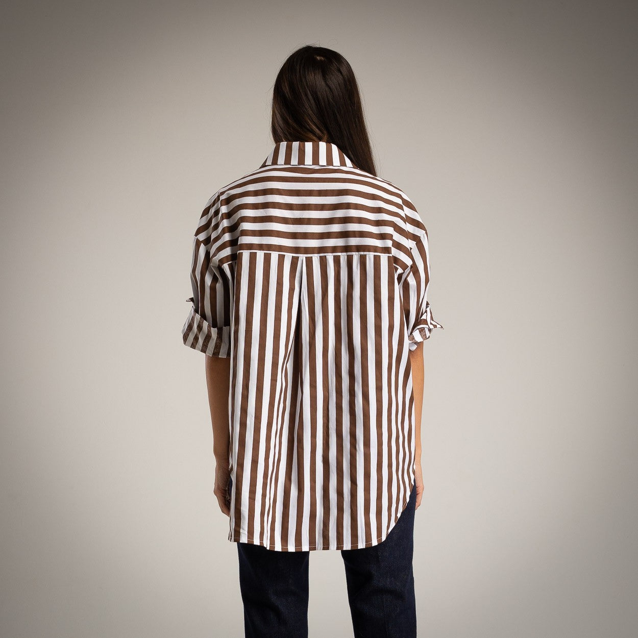 Camicia rigata combinata