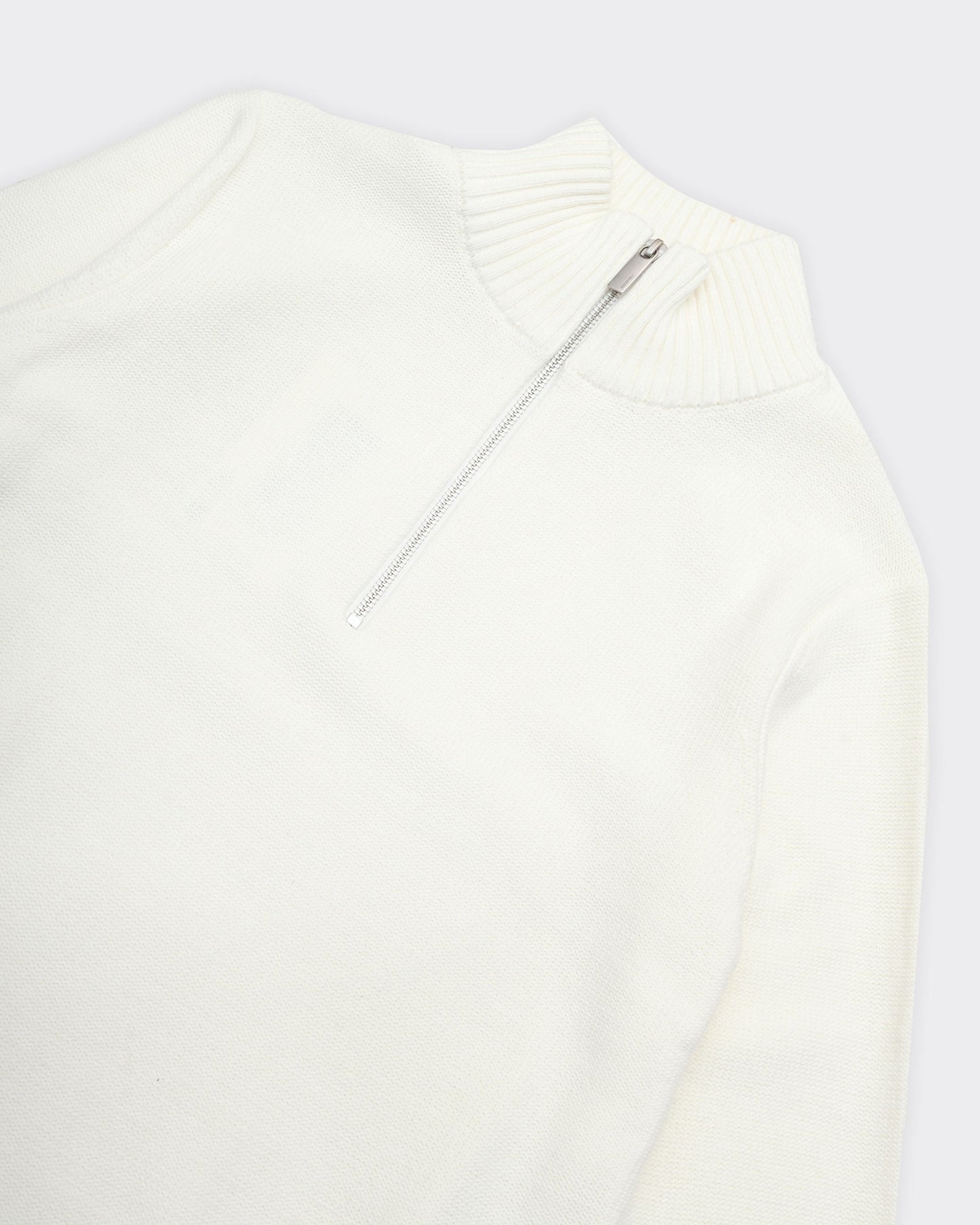 Knit Axel Half Zip Egret