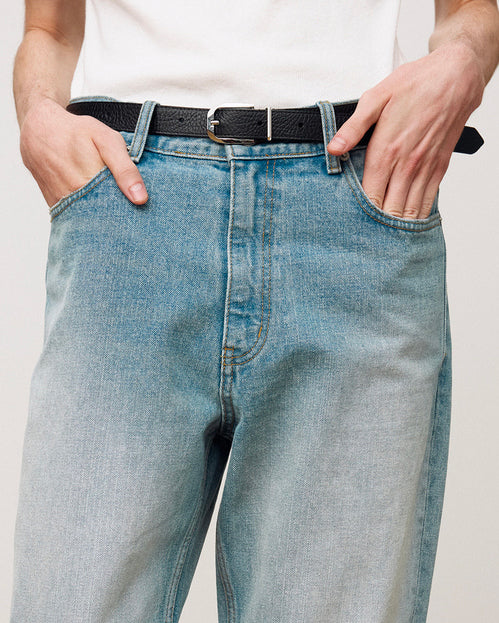 Cintura Embossed Leather Nera