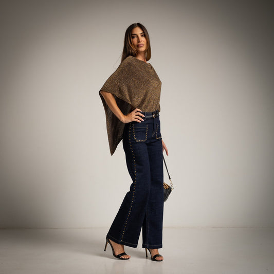 Jeans profilo con borchie