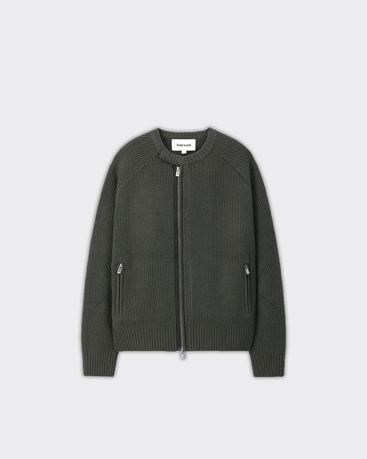 Maglione Knitted Zip-Up Merino Antracite