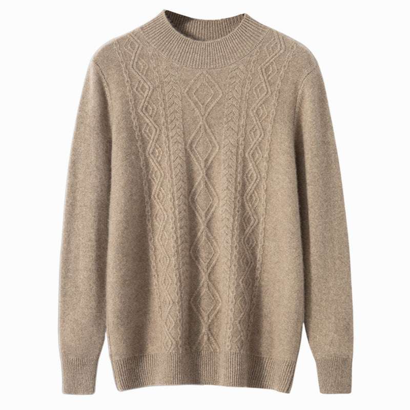 Maglione Girocollo con Trecce in Cashmere - Old Money®