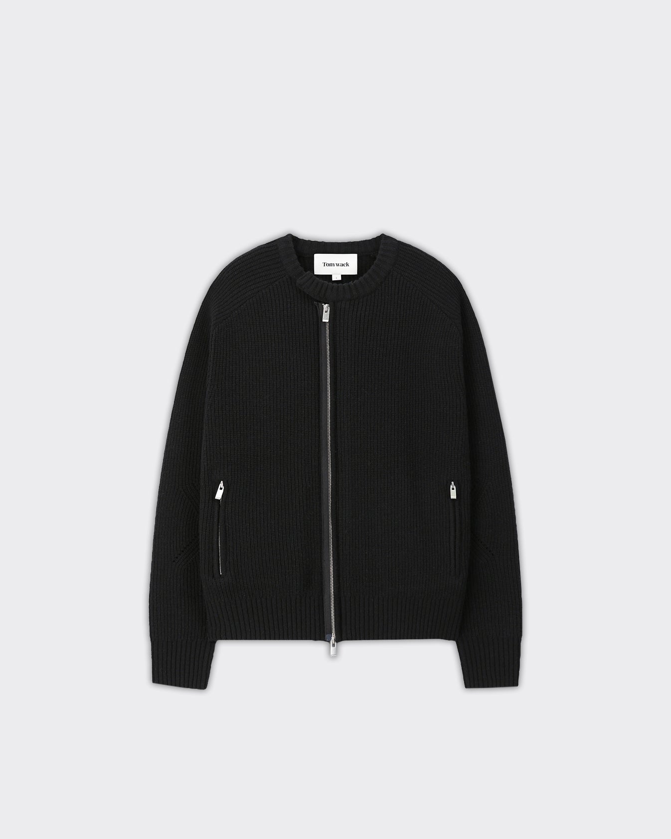 Maglione Knitted Zip-Up Merino Nero