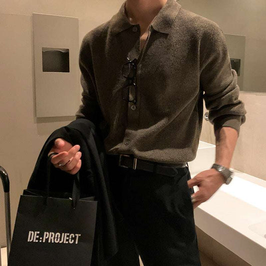 Cardigan con Colletto Uomo - Old Money®