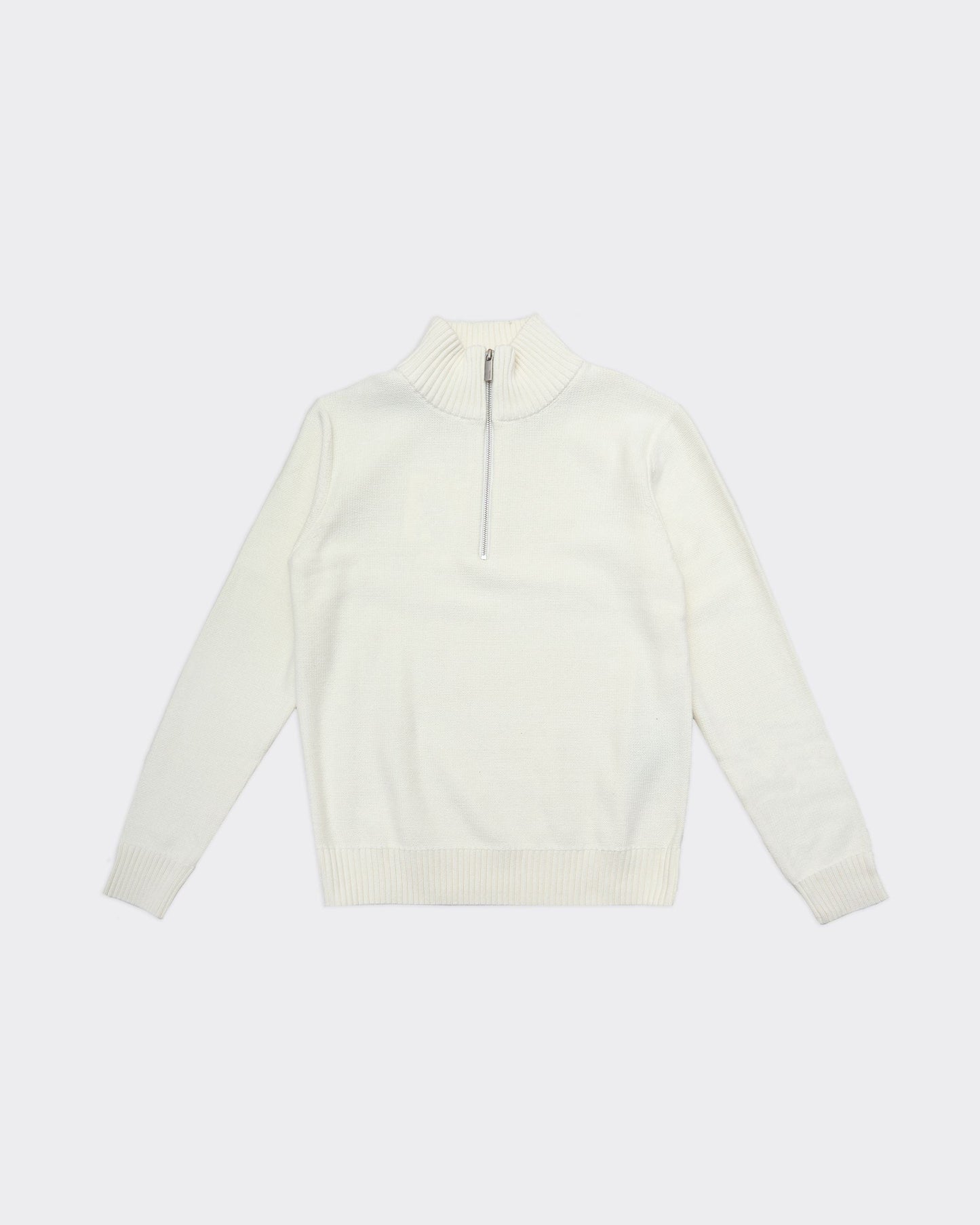 Knit Axel Half Zip Egret