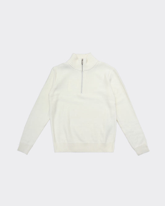 Knit Axel Half Zip Egret
