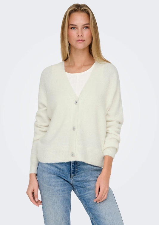 Cardigan Donna Onlella Bianco