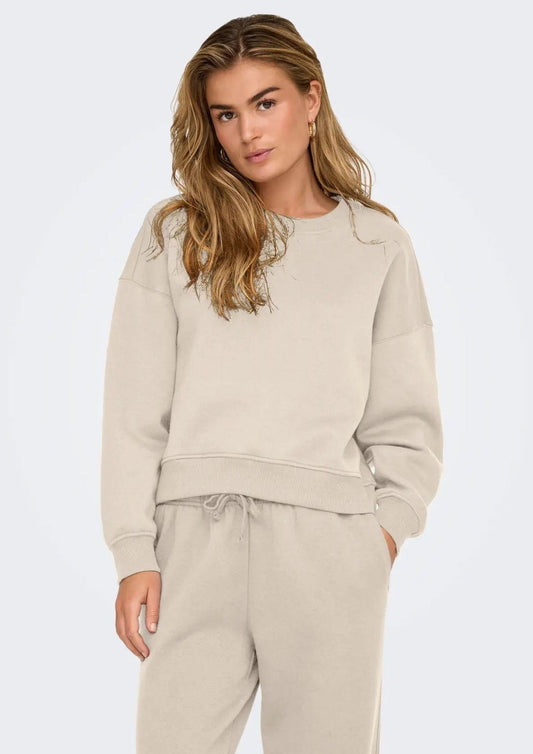 Felpa Donna Only Onlbest Beige