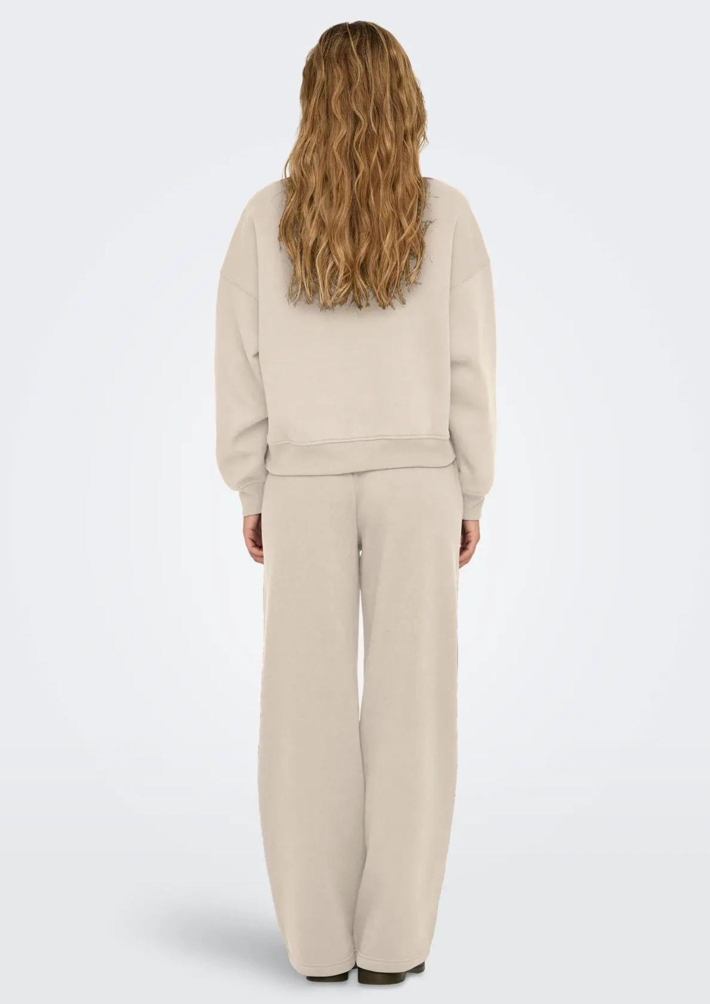 Felpa Donna Only Onlbest Beige