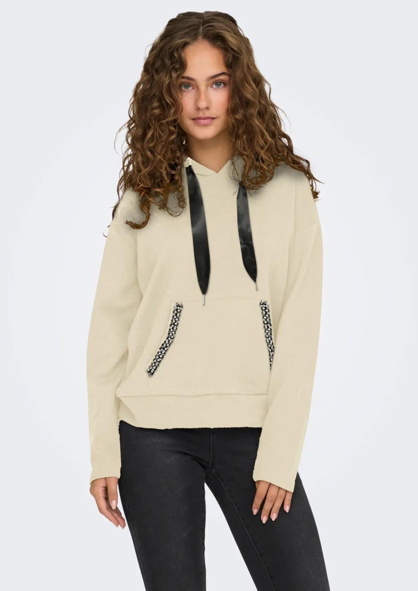 Felpa Donna Only Onlfancy Beige
