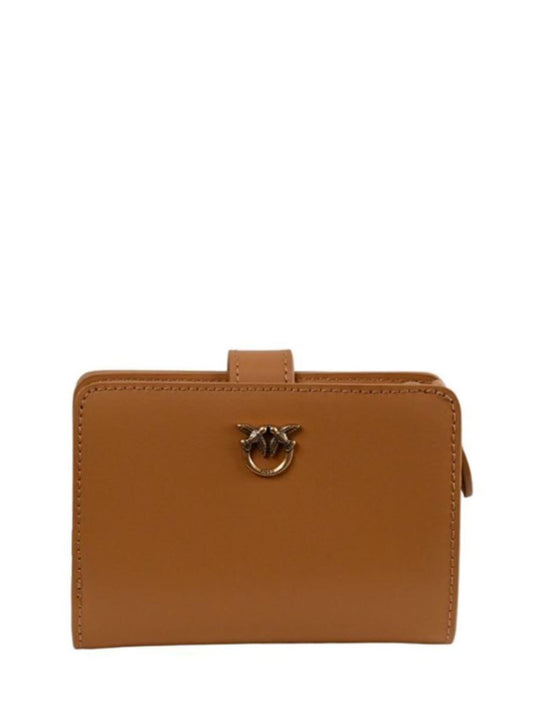 Pinko portafogli in pelle Multipockets marrone color cammello