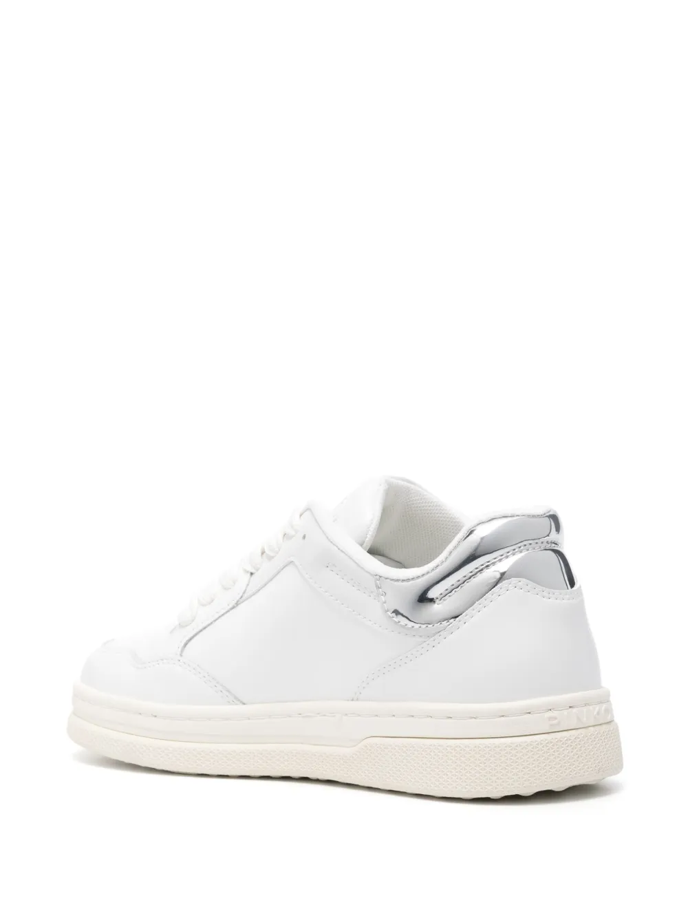 Pinko sneakers Mandy in pelle con logo Love Birds bianco argento