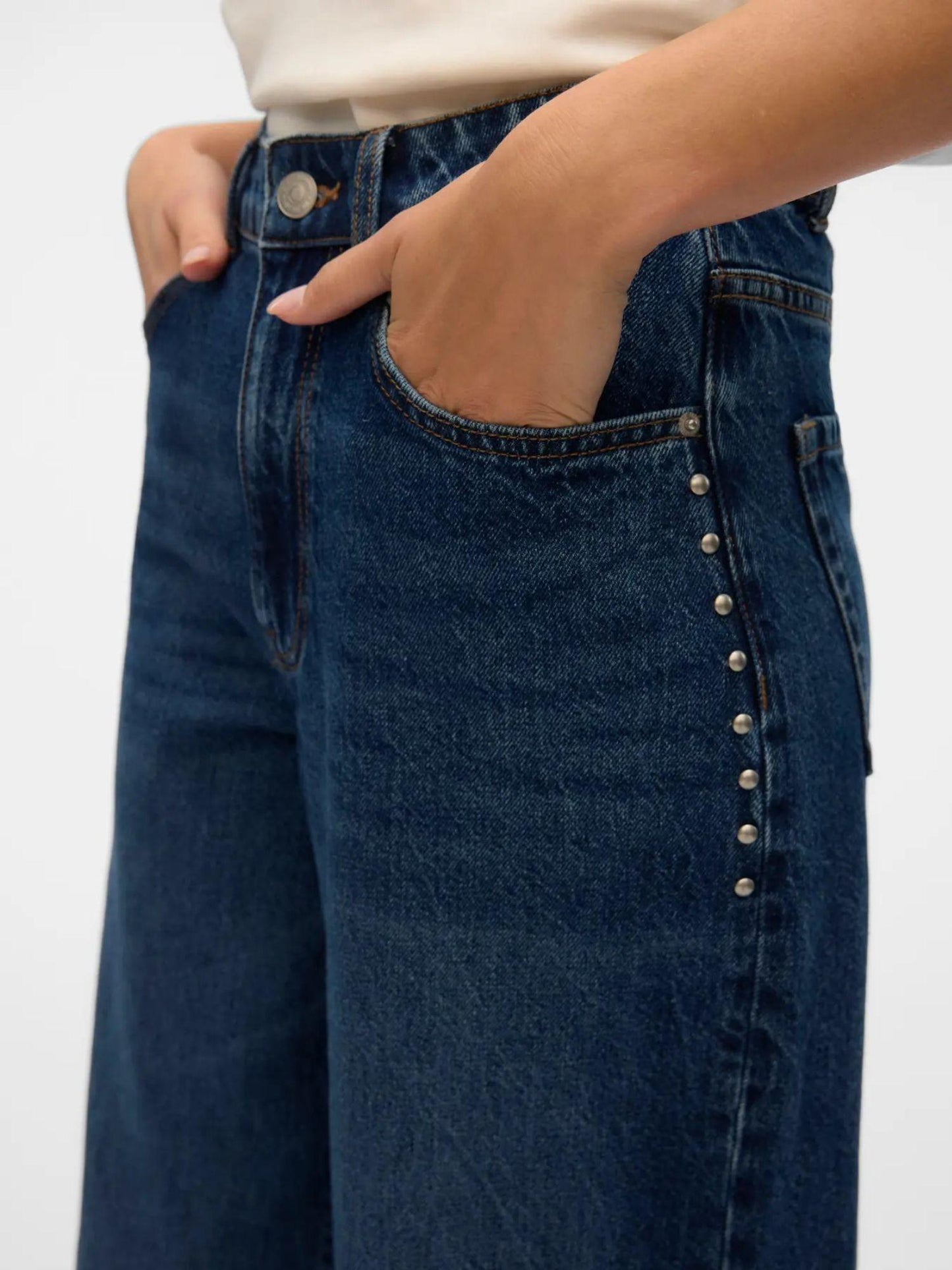 Vero Moda Jeans Donna Rae Wide Fit Dark Blue Denim