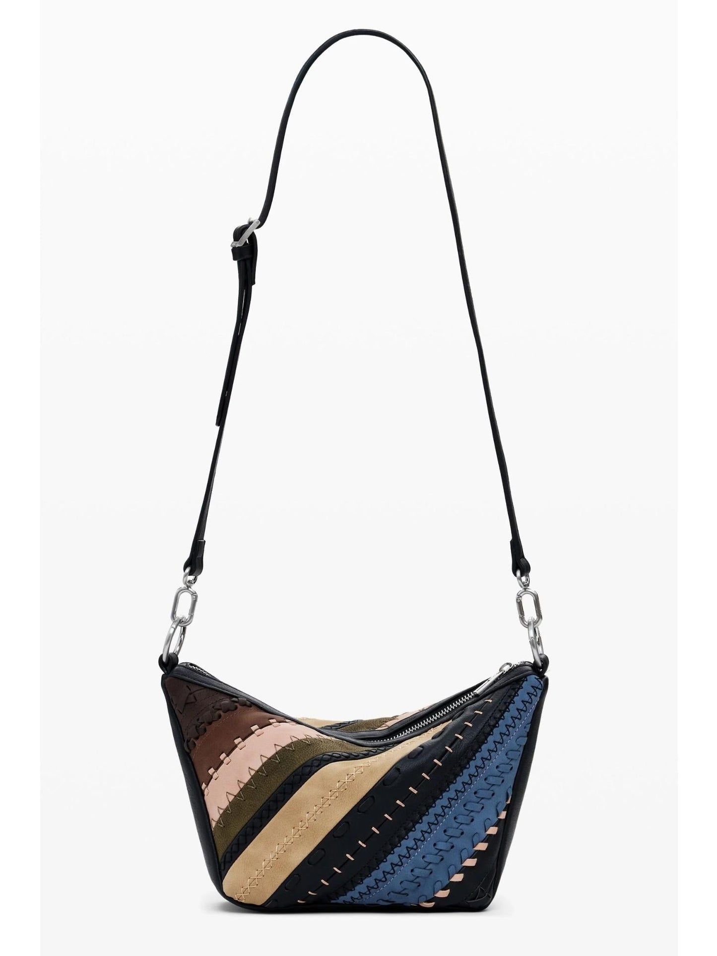 Desigual Borsa a spalla patchwork media Donna Marrone