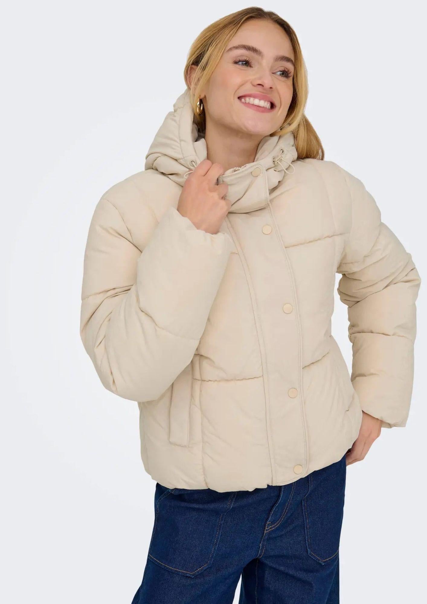 Jacqueline De Yong Giacca Invernale Donna Wonder Crema