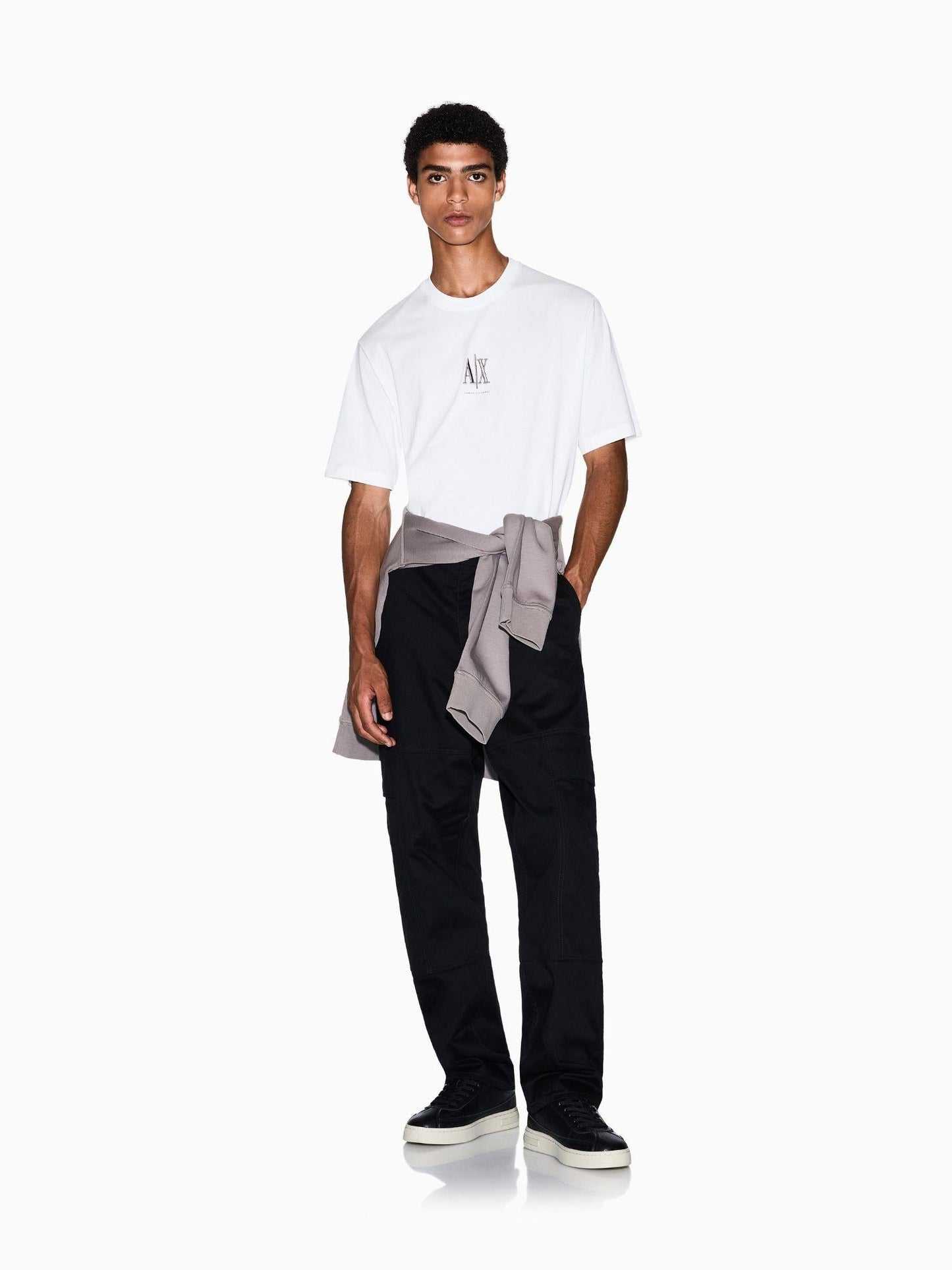 Armani Exchange T-Shirt con logo ricamato Uomo Bianco