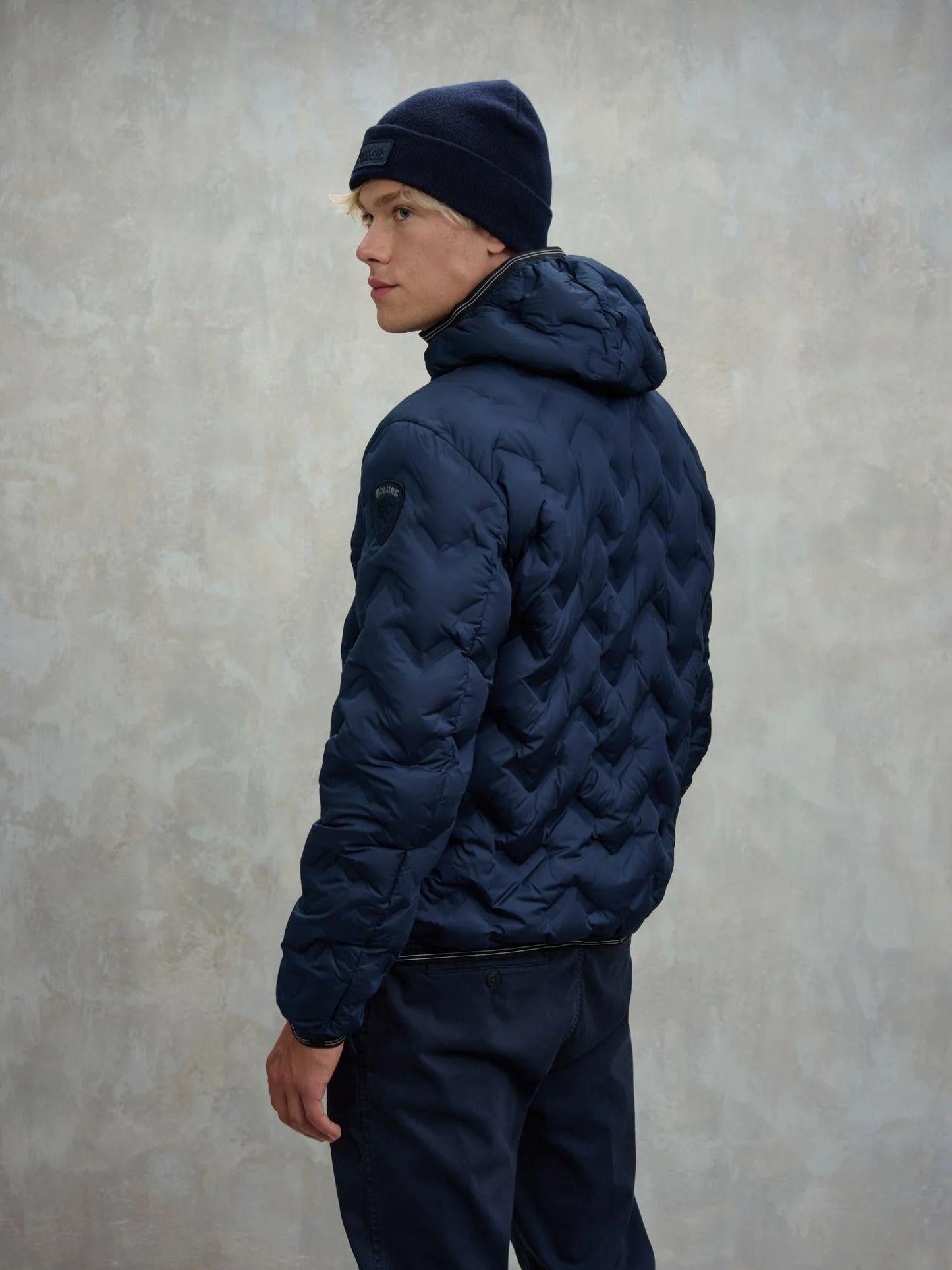 Blauer Piumino Uomo Piery Blu con Interno Tabacco