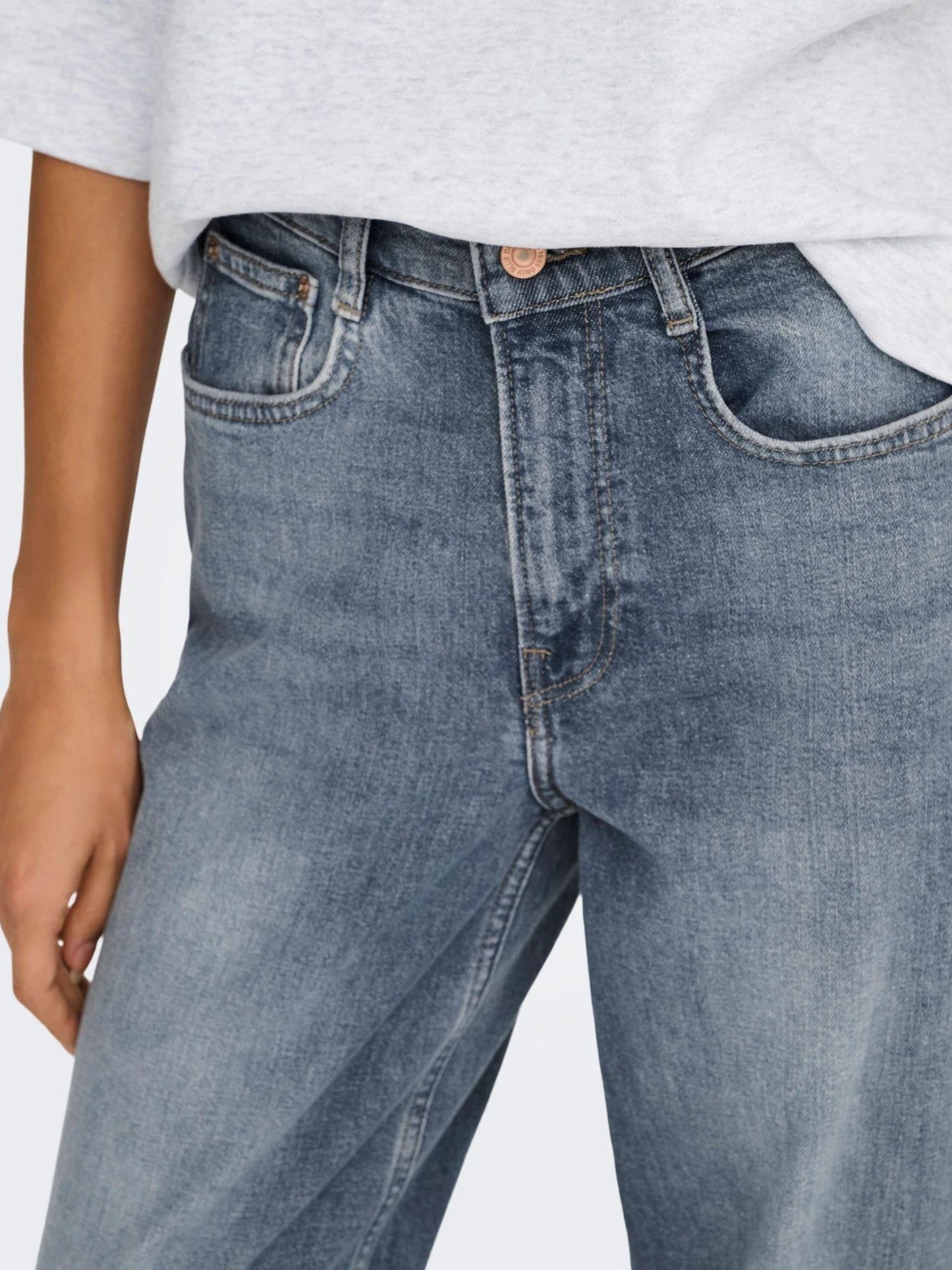 Only ONLHOPE Vita alta Wide Leg Fit Jeans Donna Special Blue Grey Denim