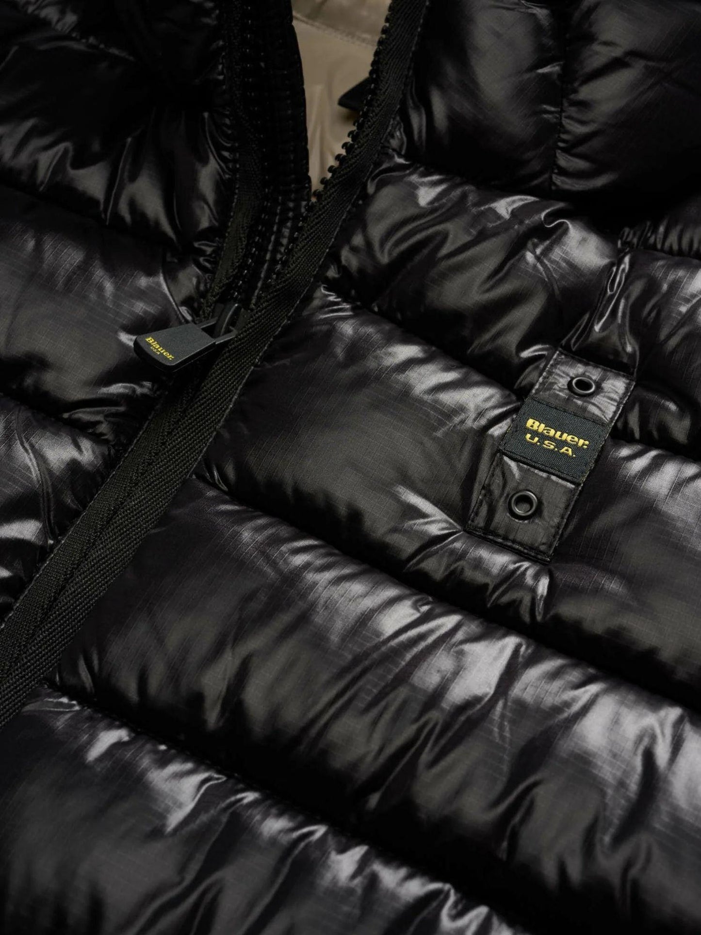 Blauer Giacca Invernale Uomo Adams Nera con Interno Beige