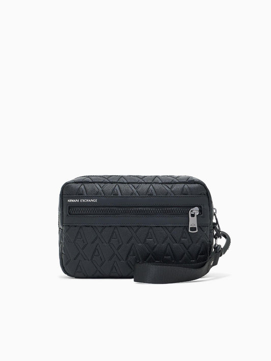Armani Exchange Pochette con logo in rilievo Uomo Nero