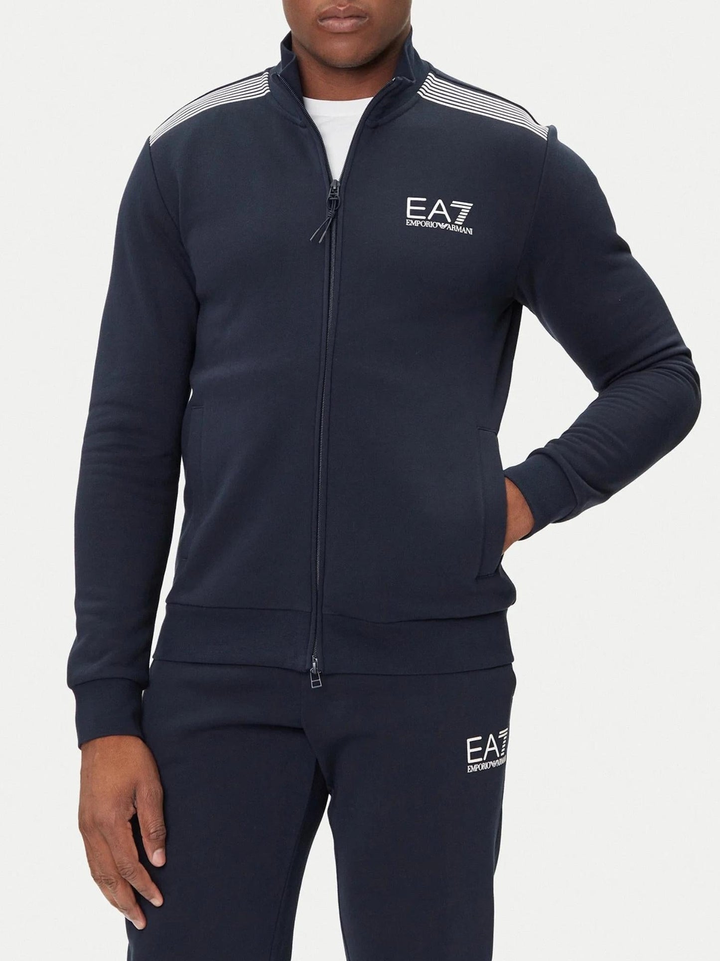 EA7 Emporio Armani Tuta Uomo con zip Blu Slim Fit