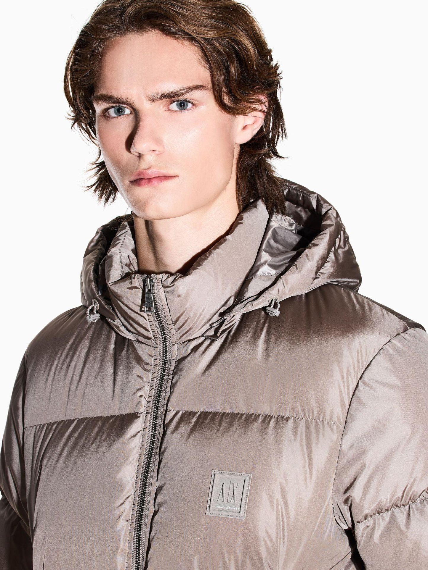 Armani Exchange Piumino Uomo con Cappuccio Beige