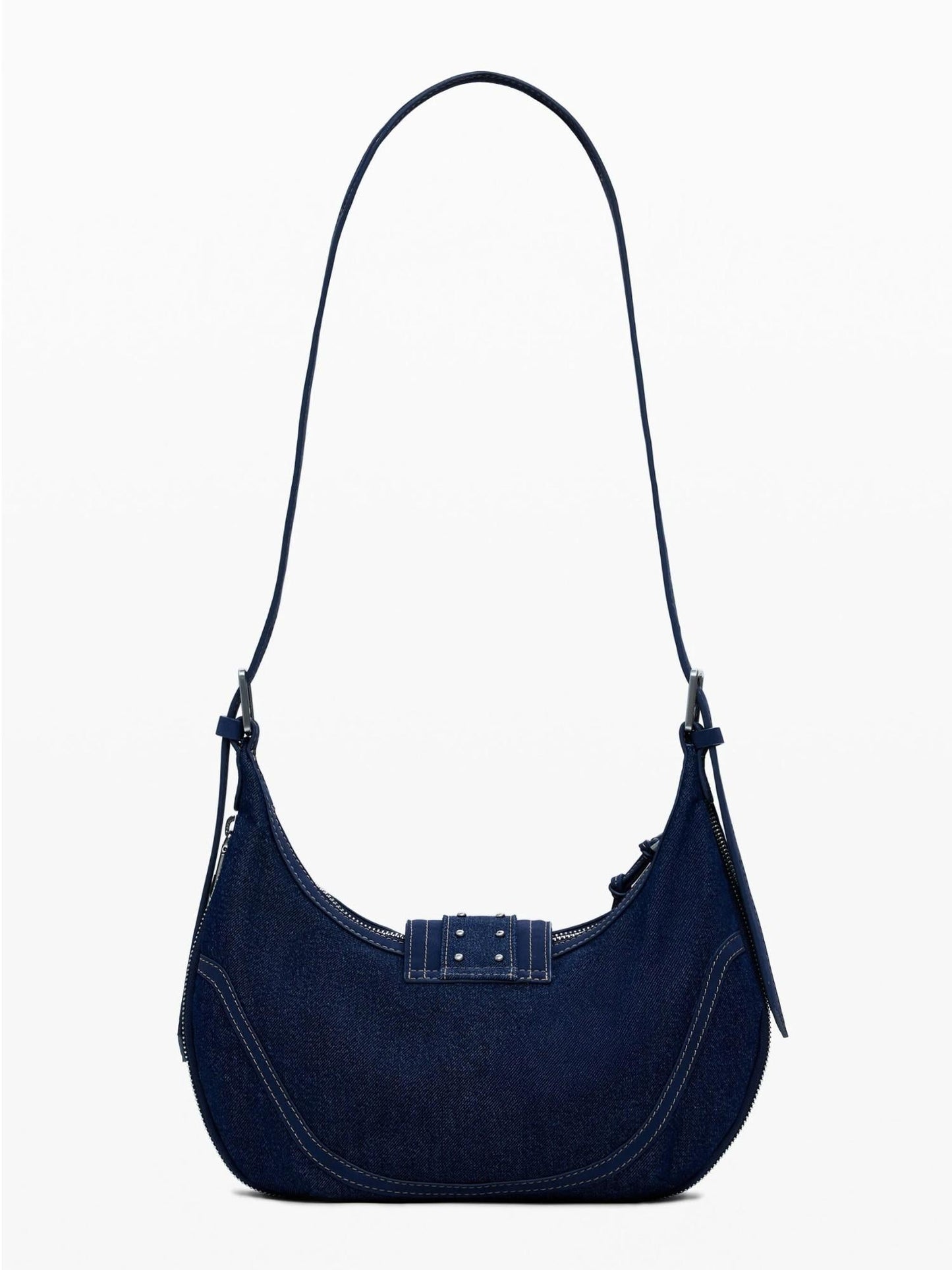Desigual Borsa di jeans con fibbie media Donna Blu