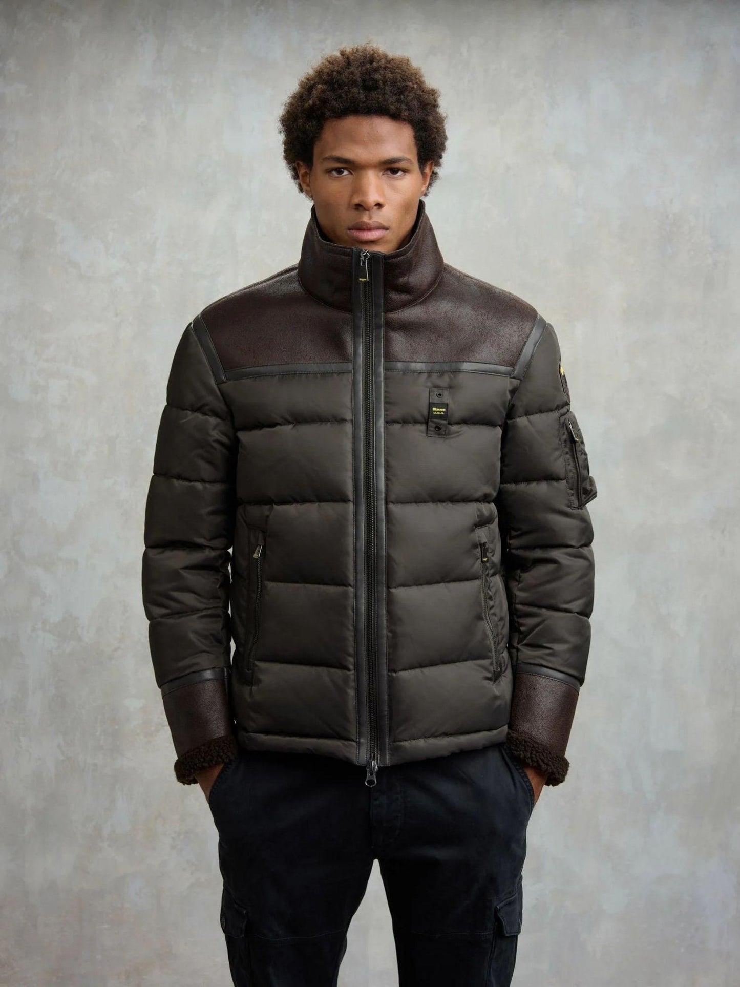 Blauer Giacca Invernale Uomo Organ Nero Oliva