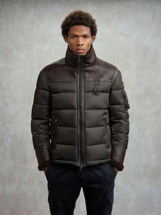 Blauer Giacca Invernale Uomo Organ Nero Oliva