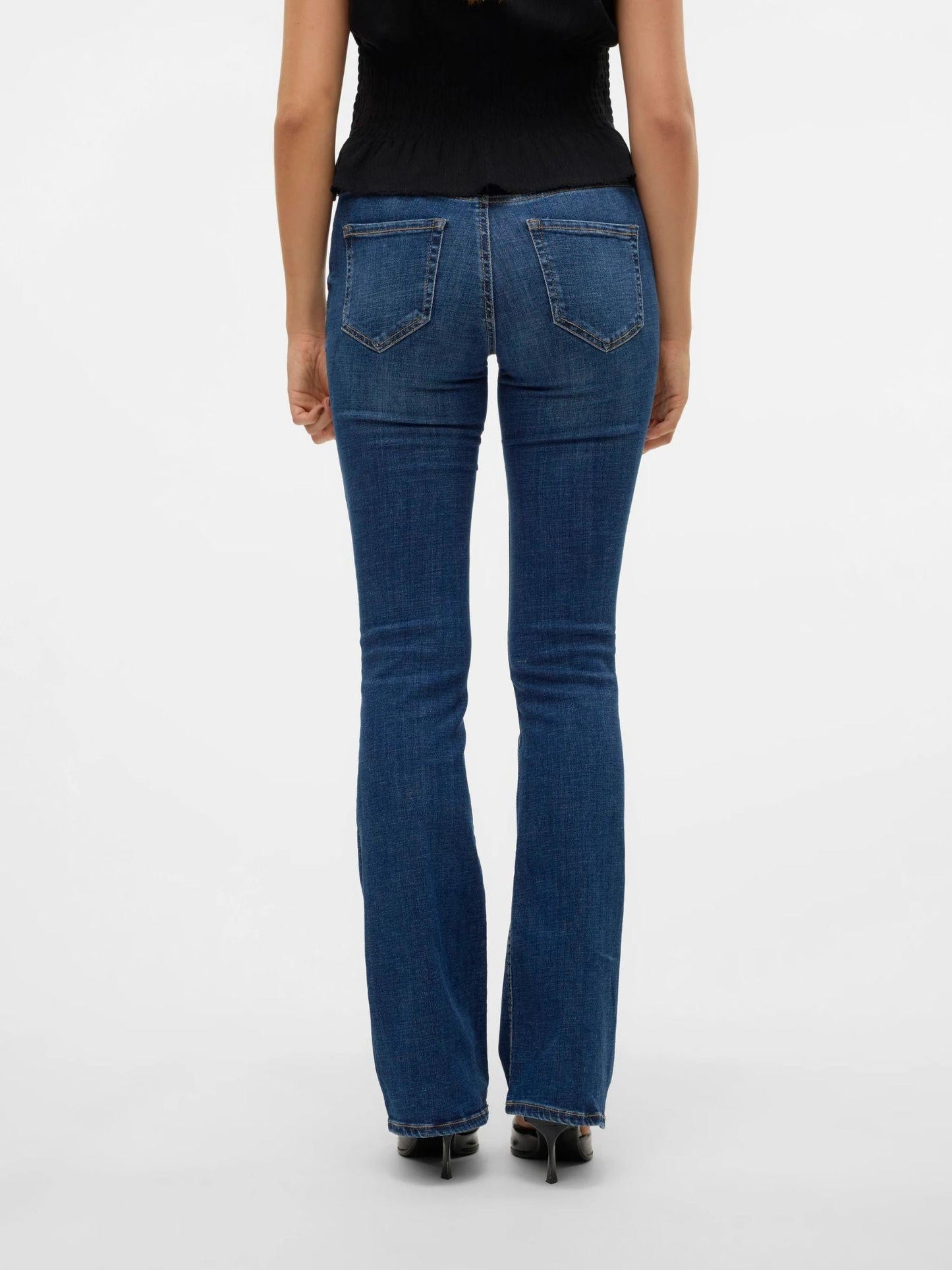 Vero Moda Jeans Donna Flash A Vita Media Flared Fit Dark Blue Denim