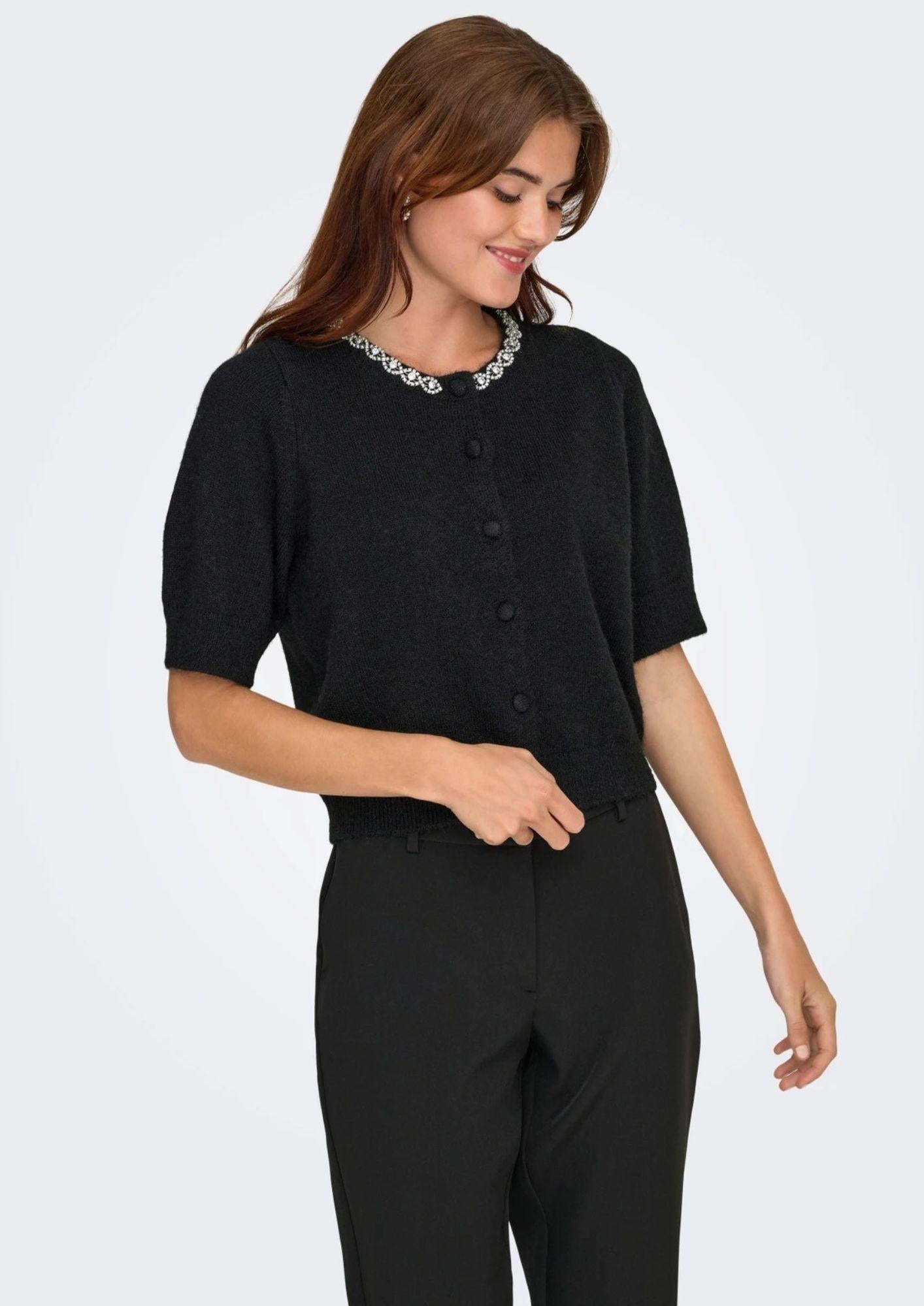 Jacqueline De Yong Cardigan Donna Alva Nero