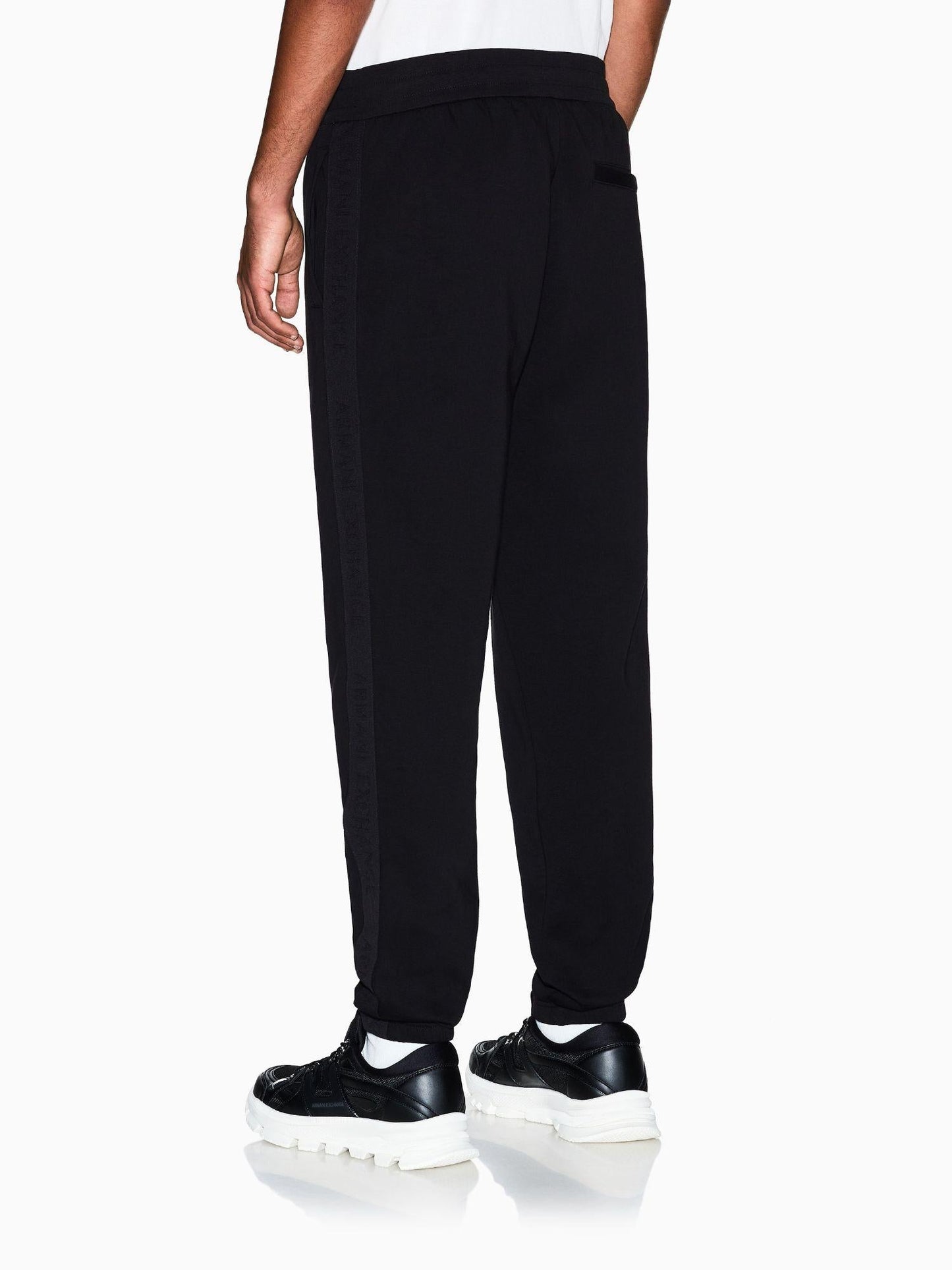 Armani Exchange Pantaloni Jogger Bande Logate Uomo Nero