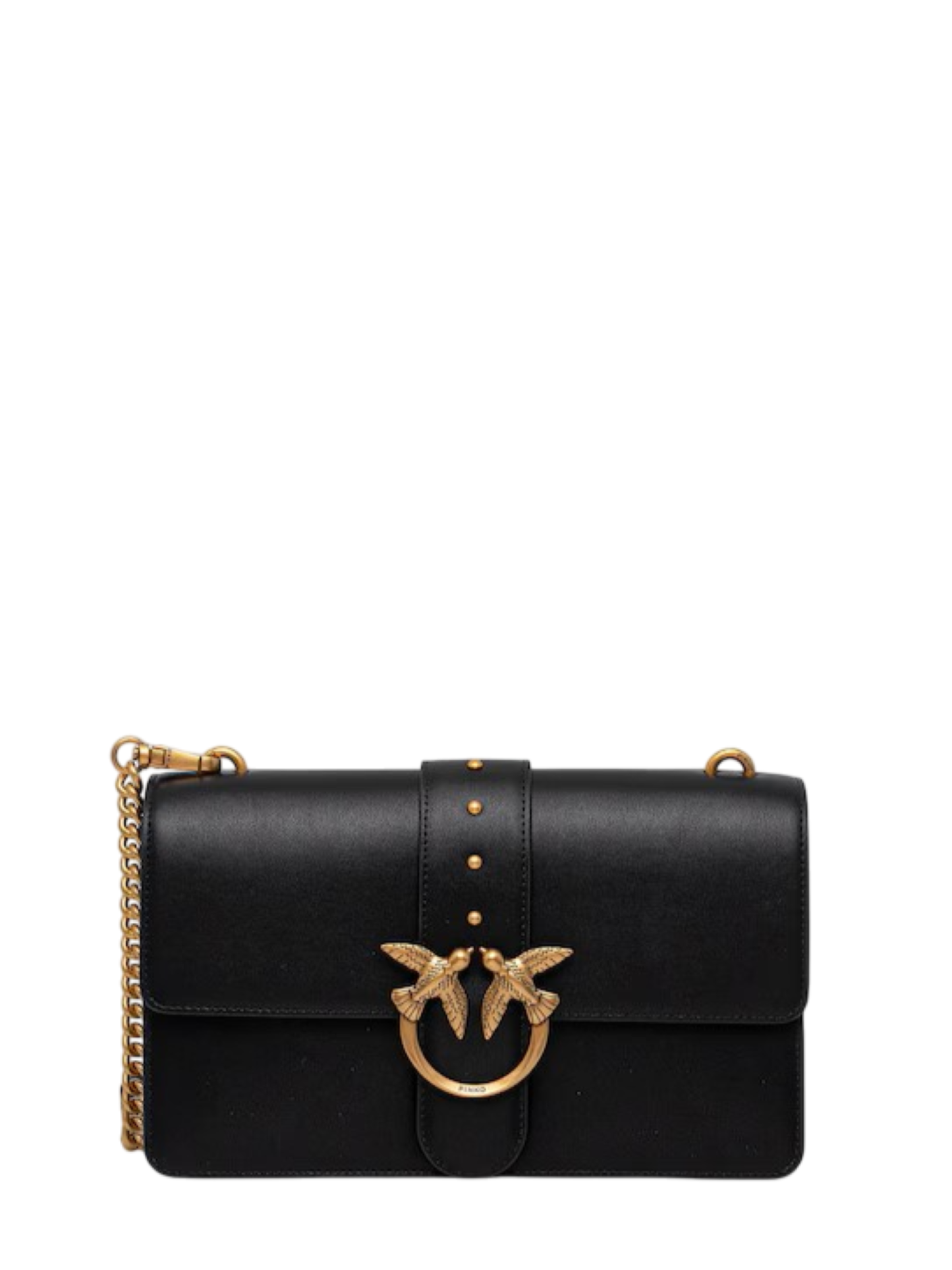 Pinko borsa a tracolla Love One Classic in pelle nero oro
