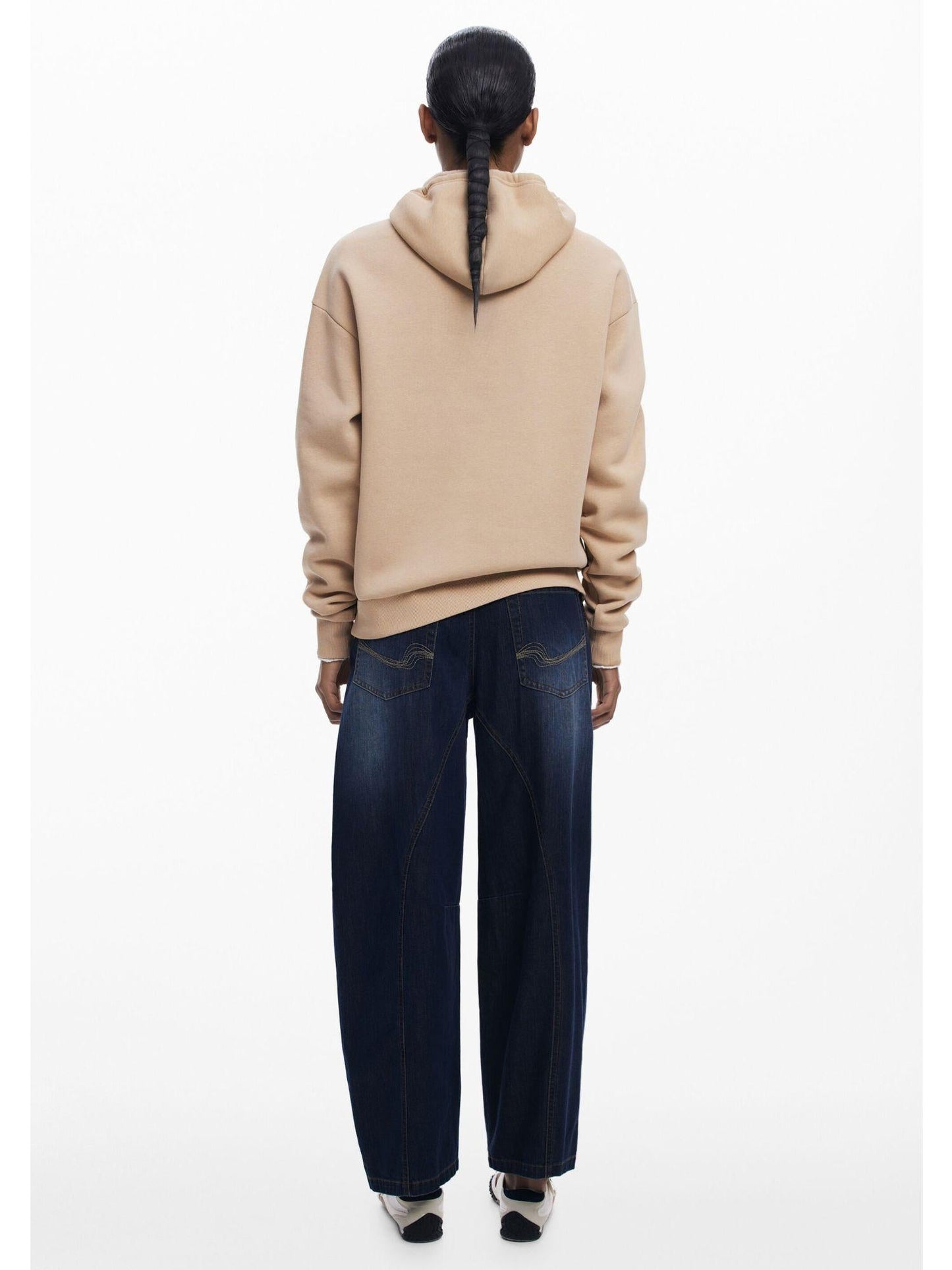 Desigual Felpa con cappuccio e logo Donna Marrone