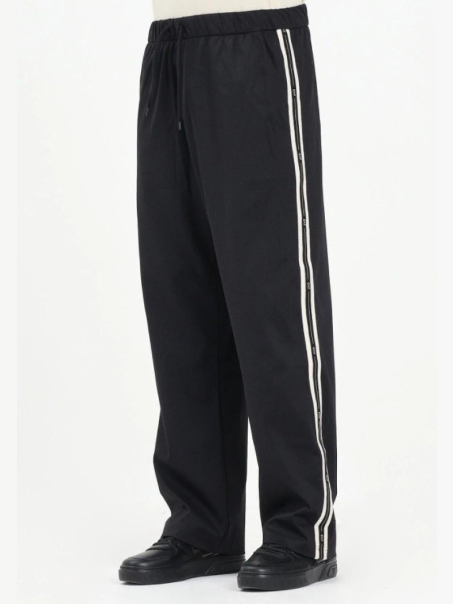 EA7 Emporio Armani Pantaloni Uomo con bande logate Nero