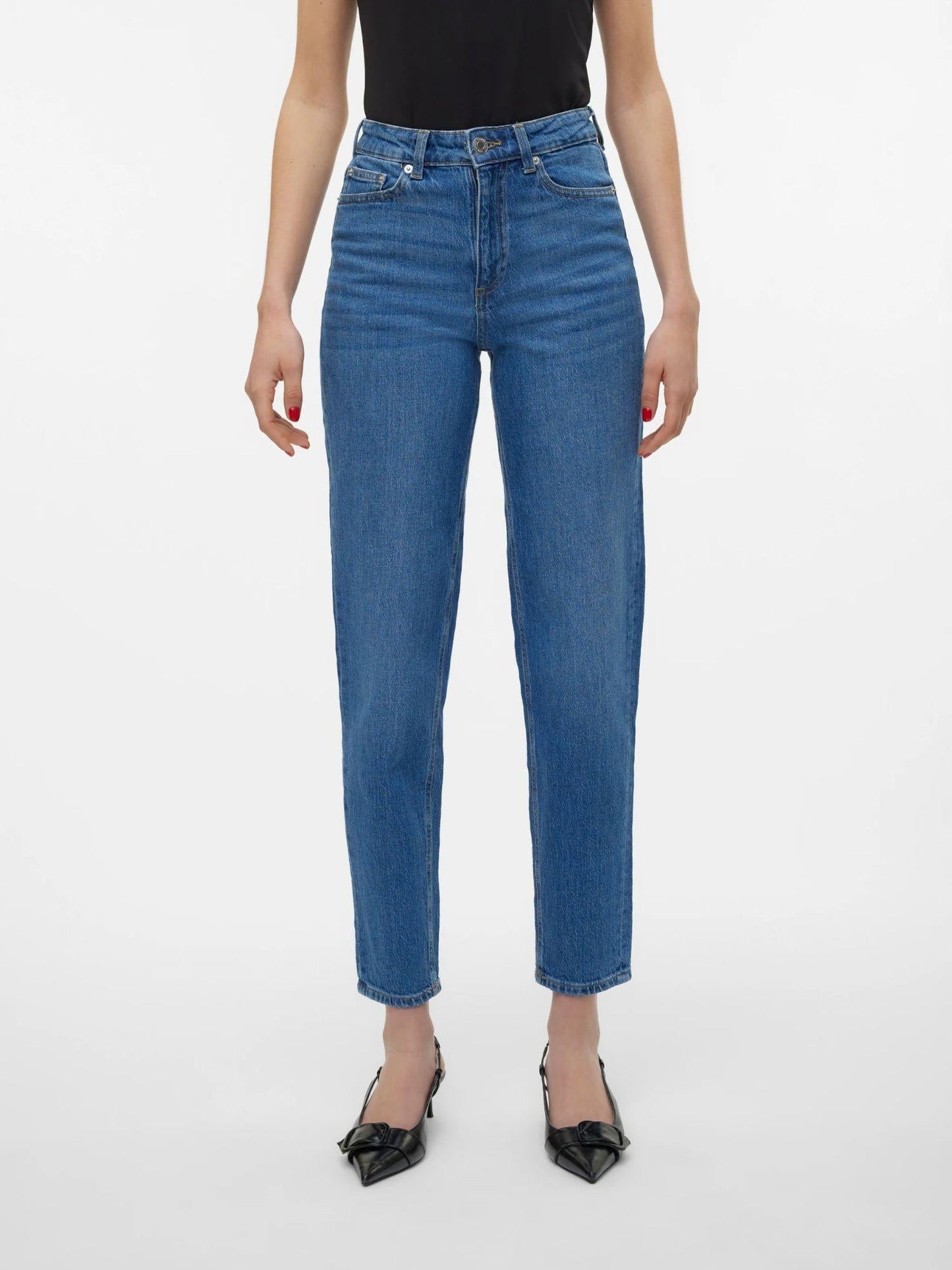 Vero Moda Jeans Donna Tessa A Vita Alta Mom Fit Medium Blue Denim