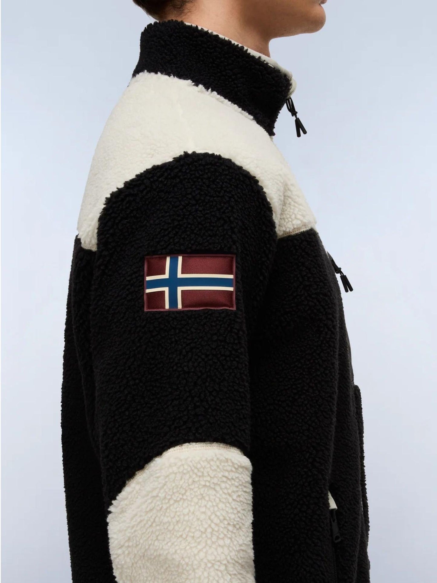 Napapijri Felpa Uomo Yupik In Pile Con Zip Multicolore