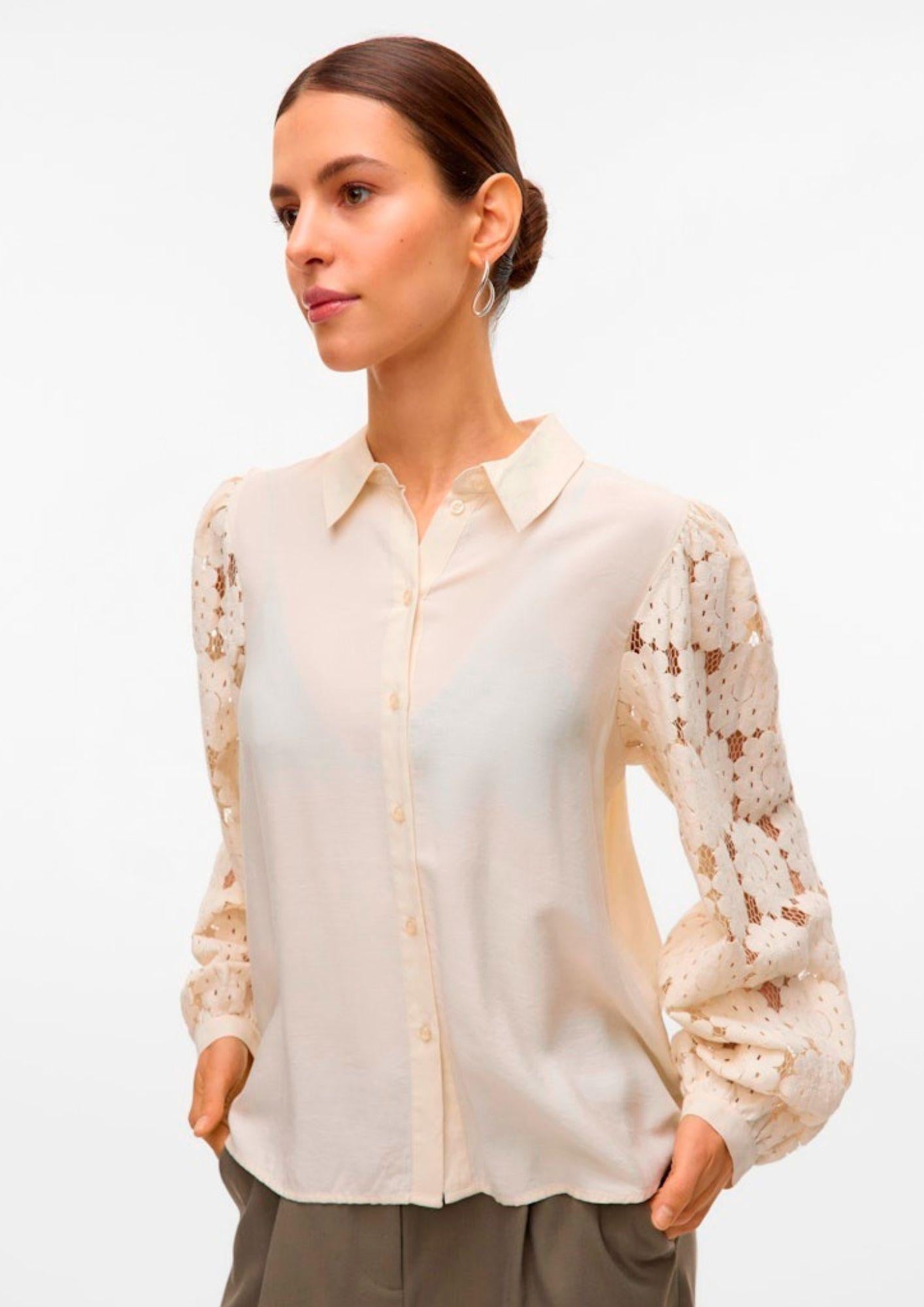 Vero Moda Camicia Donna Fabena Bianco Betulla